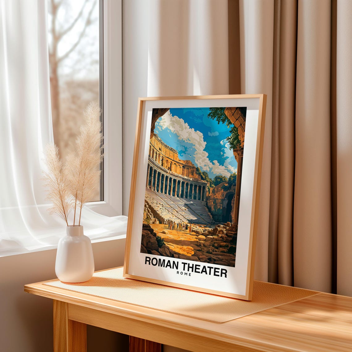Roman Theater Travel Print Wall Art Caesarea Israel City Print Roman Theater Travel Gift Roman Theater Poster - Image 3