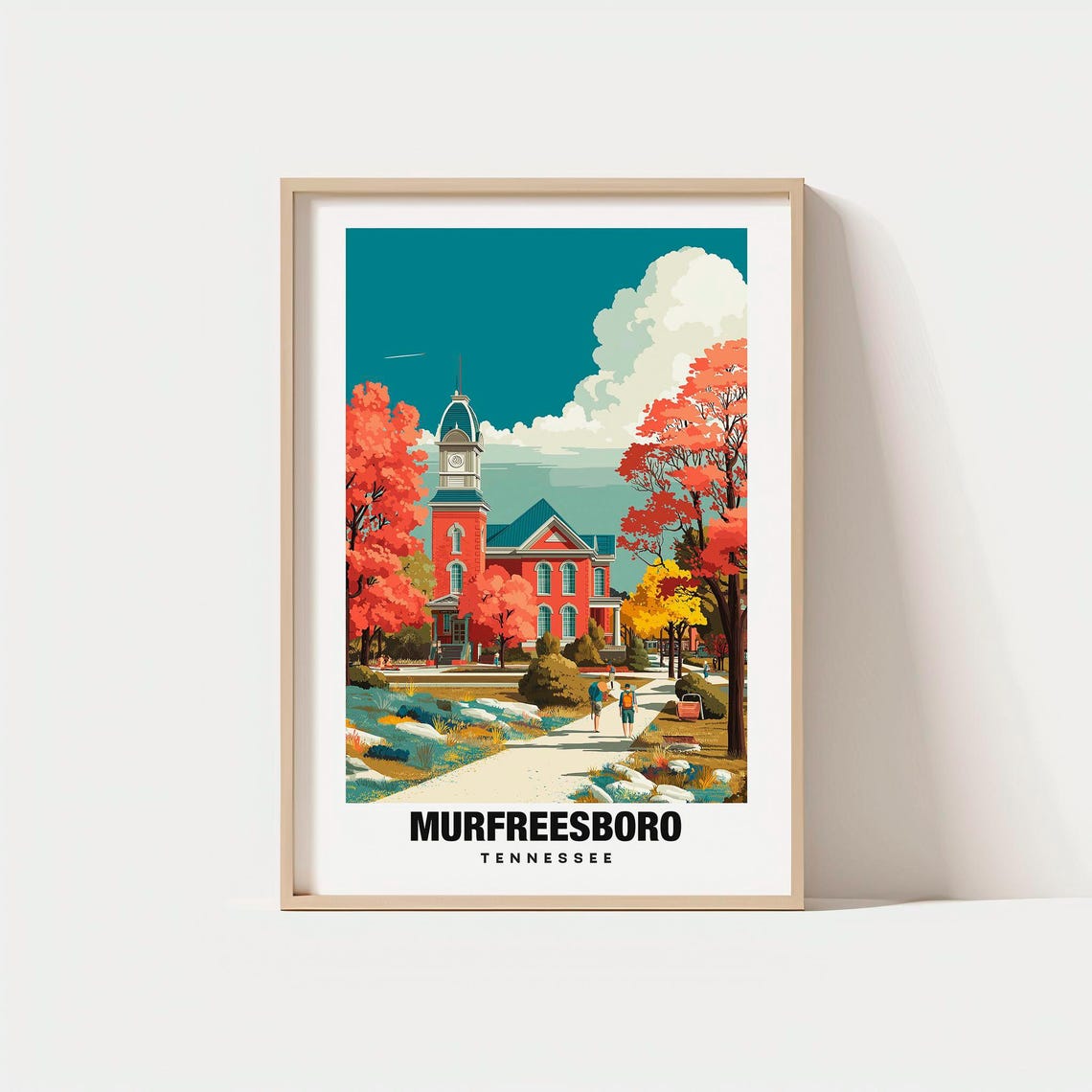 Murfreesboro Tennessee Historic Courthouse Autumn Campus Path Poster