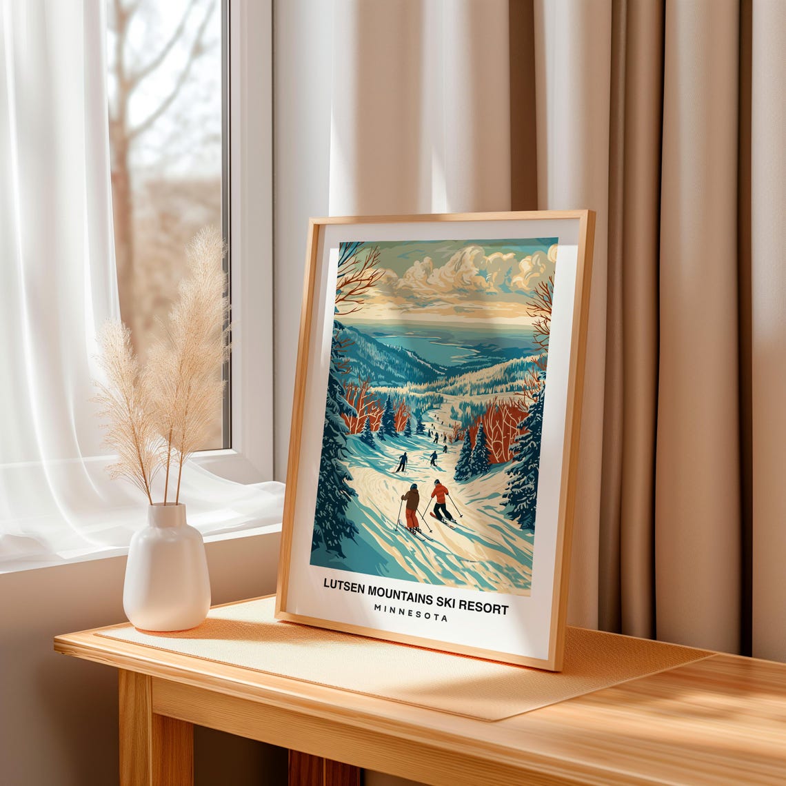 Lutsen Mountains Ski Resort Print Usa Poster Travel Wall Art Ski Print Mountain Art Scenic Decor Winter Sport Print Travel Poster - Image 3