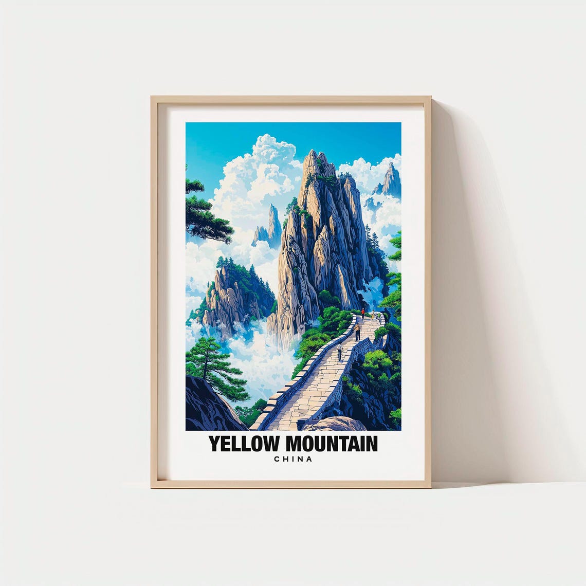 Yellow Mountain China Huangshan Misty Peaks Cloud Sea Poster