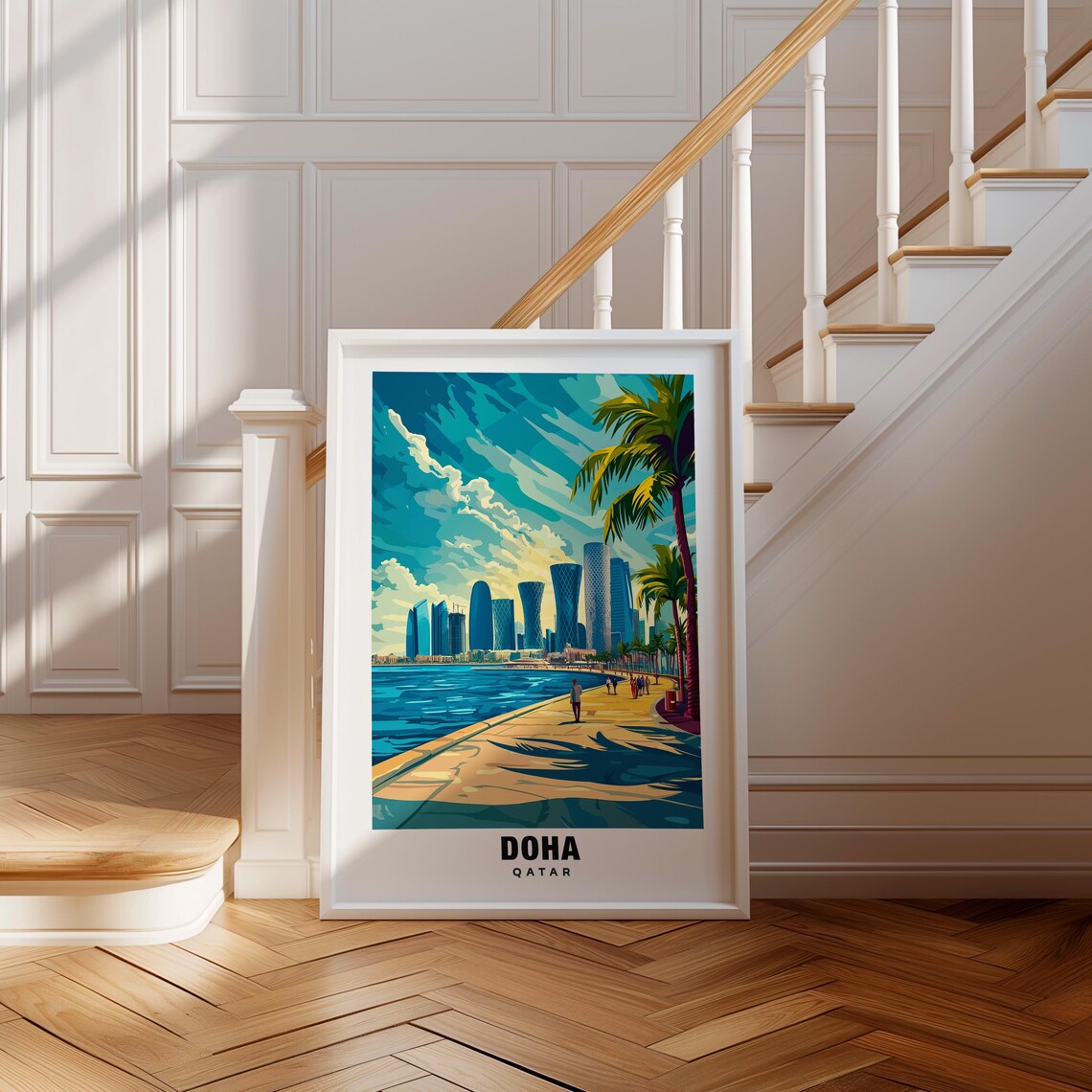 Doha Print, Qatar City Skyline Art Print