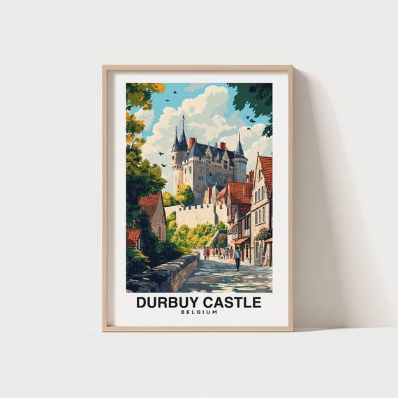 Durbuy Castle Travel Print Wall Art Durbuy Belgium City Print Durbuy Castle Travel Gift Durbuy Castle Poster