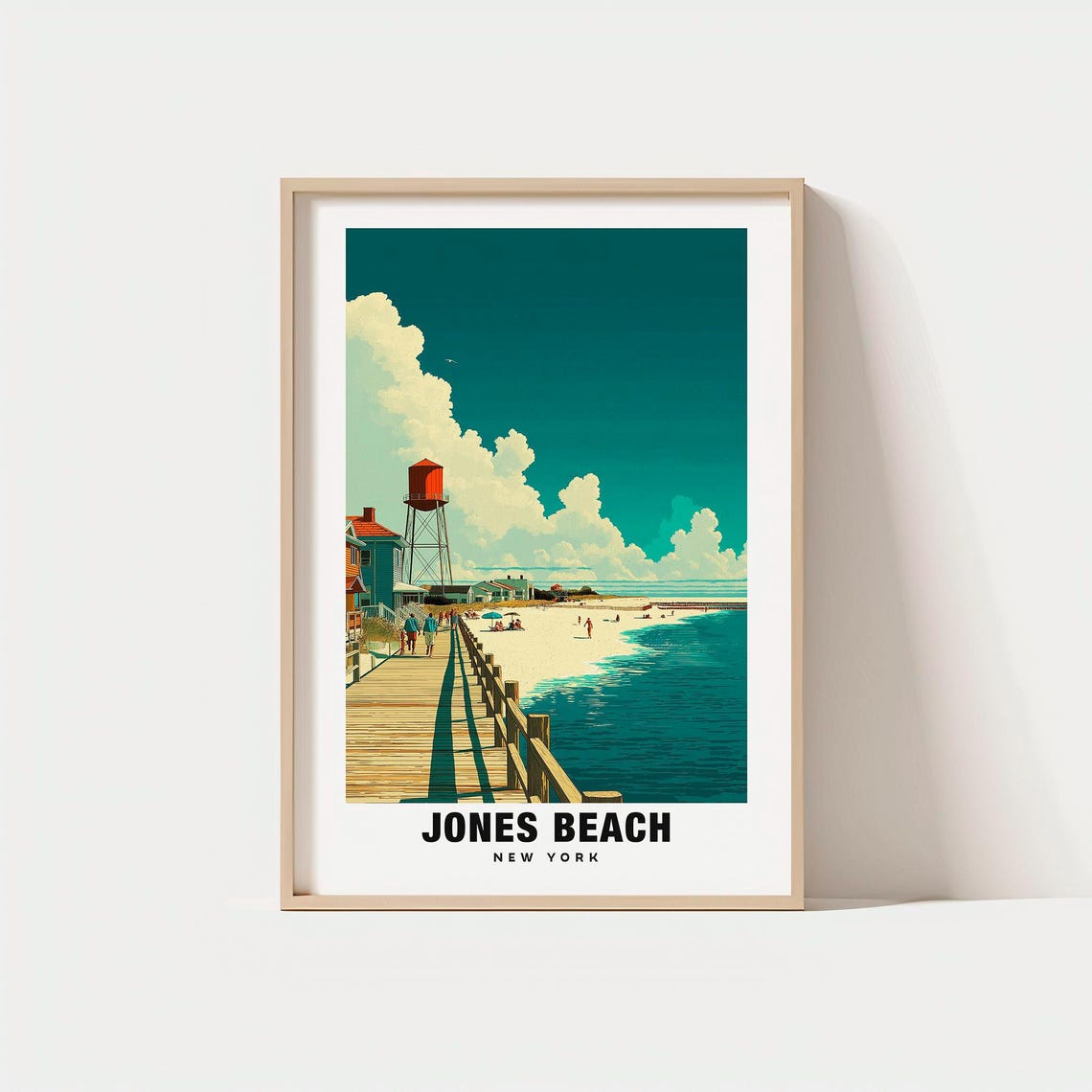 Jones Beach New York Boardwalk Water Tower Seaside Escape Poster