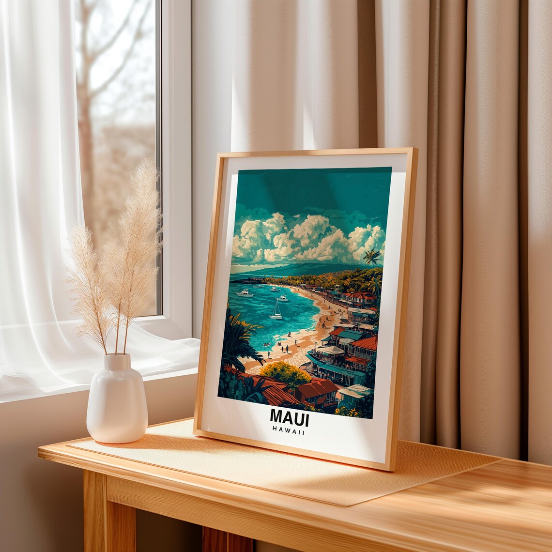 Maui Print Hawaii Poster Travel Wall Art Island Print Usa Poster Tropical Art Scenic Decor Beach Print Travel Poster - Image 3