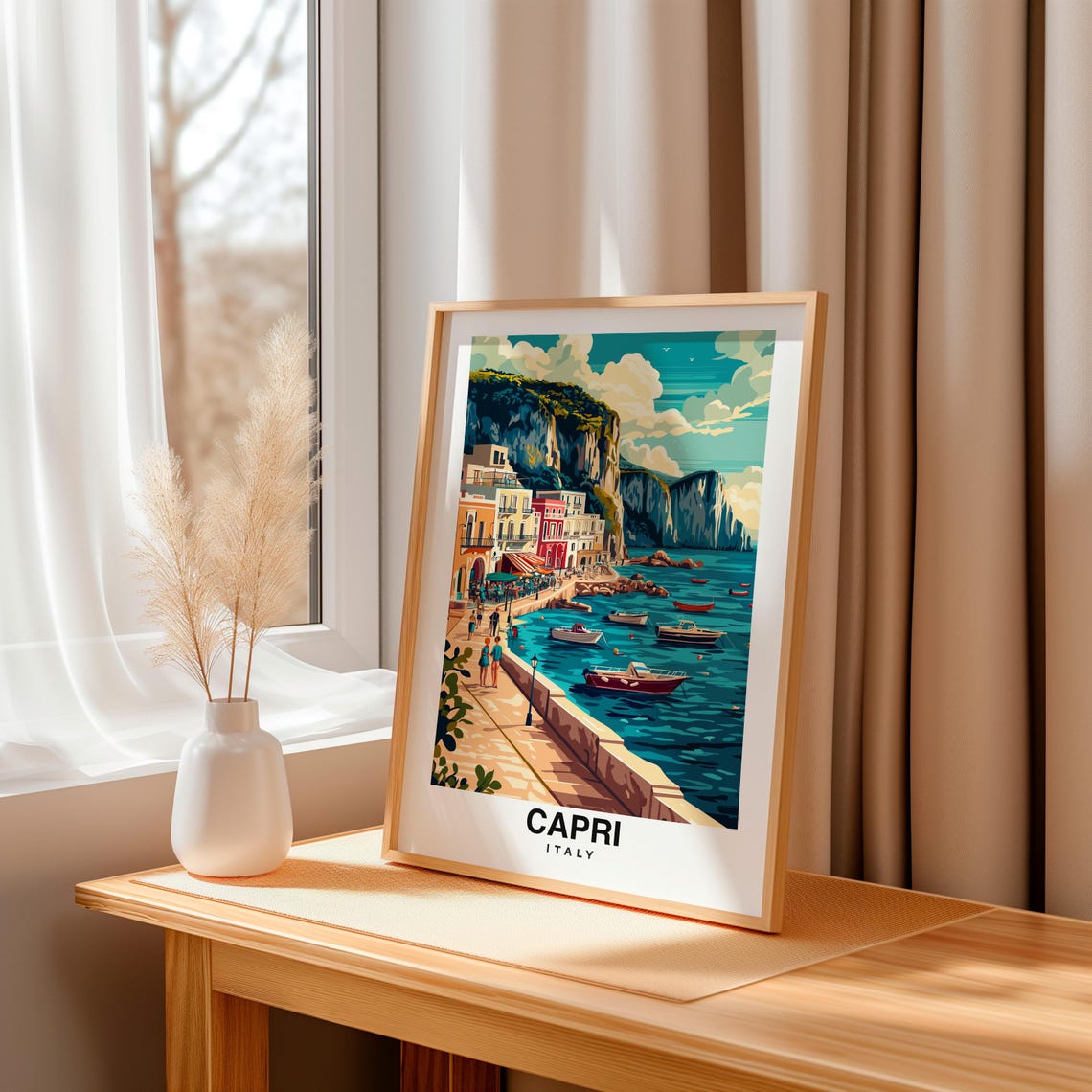 Capri Print Italy Poster Travel Wall Art Island Print Europe Poster Coastal Art Mediterranean Decor Scenic Print Travel Poster - Image 3