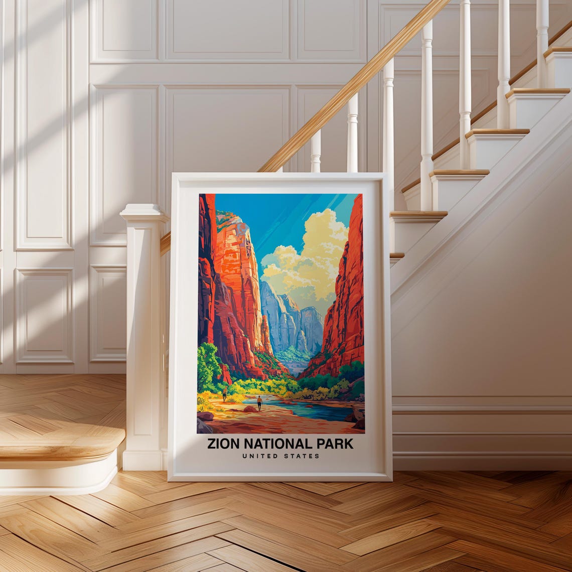 Zion National Park Travel Poster Utah Travel Print Wall Art Utah Print Utah Travel Utah Park Zion National Park Art