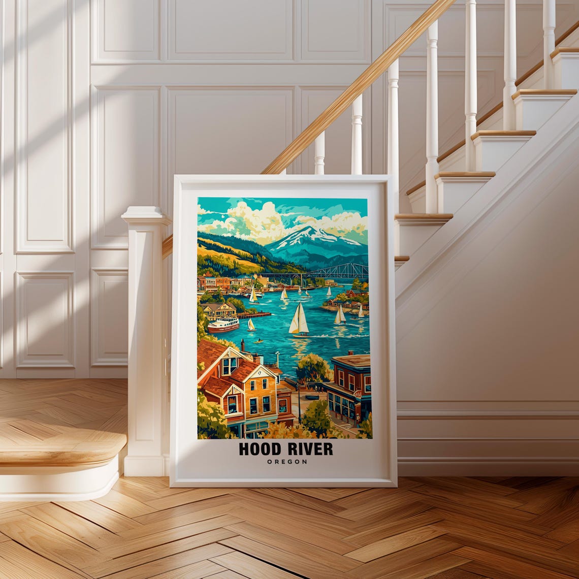 Hood River Print Oregon Poster Hood River Views Hood River Landmarks Hood River City Oregon Charm Hood River Beauty Hood River Art