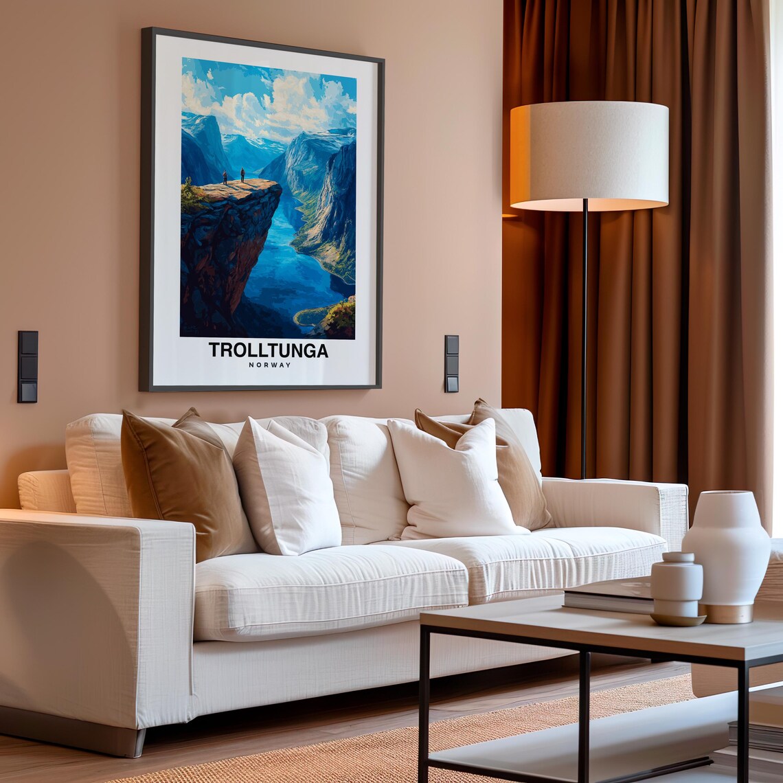 Trolltunga Print Norway Poster Travel Wall Art Mountain Print Scenic Art Nature Decor Fjord View Nordic Landscape Travel Poster - Image 4