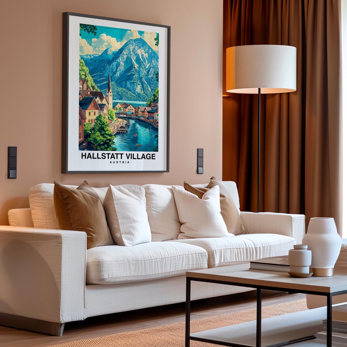 Hallstatt Village Travel Print Wall Art Hallstatt Austria City Print Hallstatt Village Travel Gift Hallstatt Village Poster Wall Art - Image 4