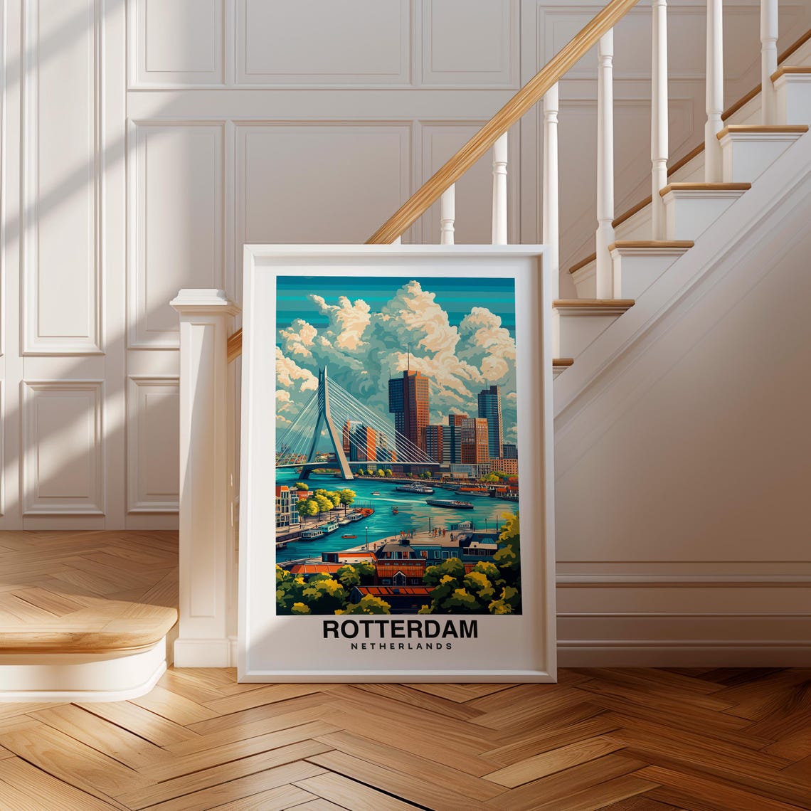 Rotterdam Travel Print Netherlands Travel Poster Rotterdam Travel Gift City Poster Dutch Culture Dutch Art