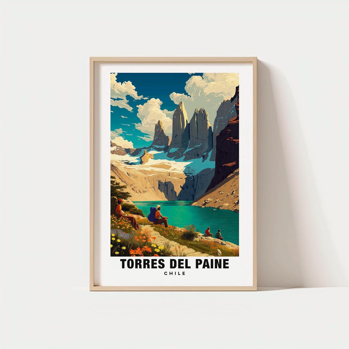 Torres Del Paine Chile Granite Towers Patagonia Hiking Poster