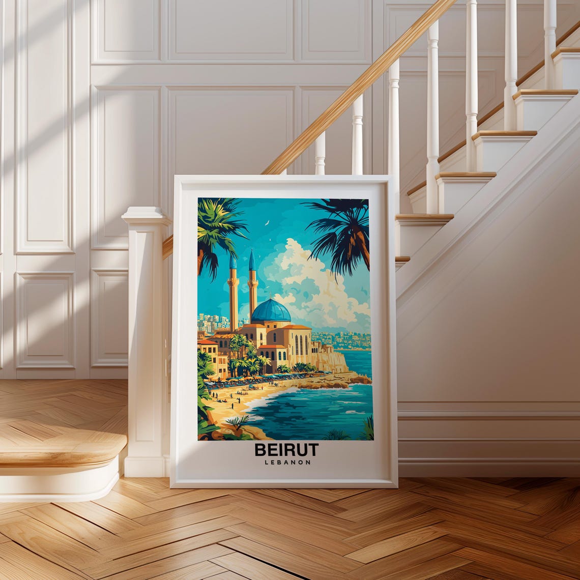 Beirut Travel Poster Lebanon Cityscape Art Travel Inspired Home Decor Beirut Landmark Illustration Lebanon Travel Poster Beirut Poster