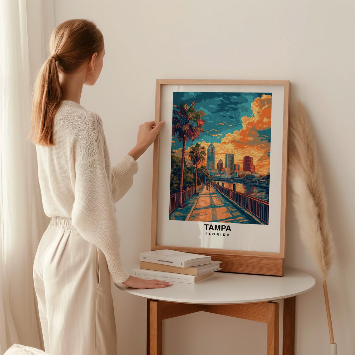 Tampa Travel Print Tampa Florida Travel Gift City Poster Wedding Gift Birthday Present Usa Culture Poster - Image 2