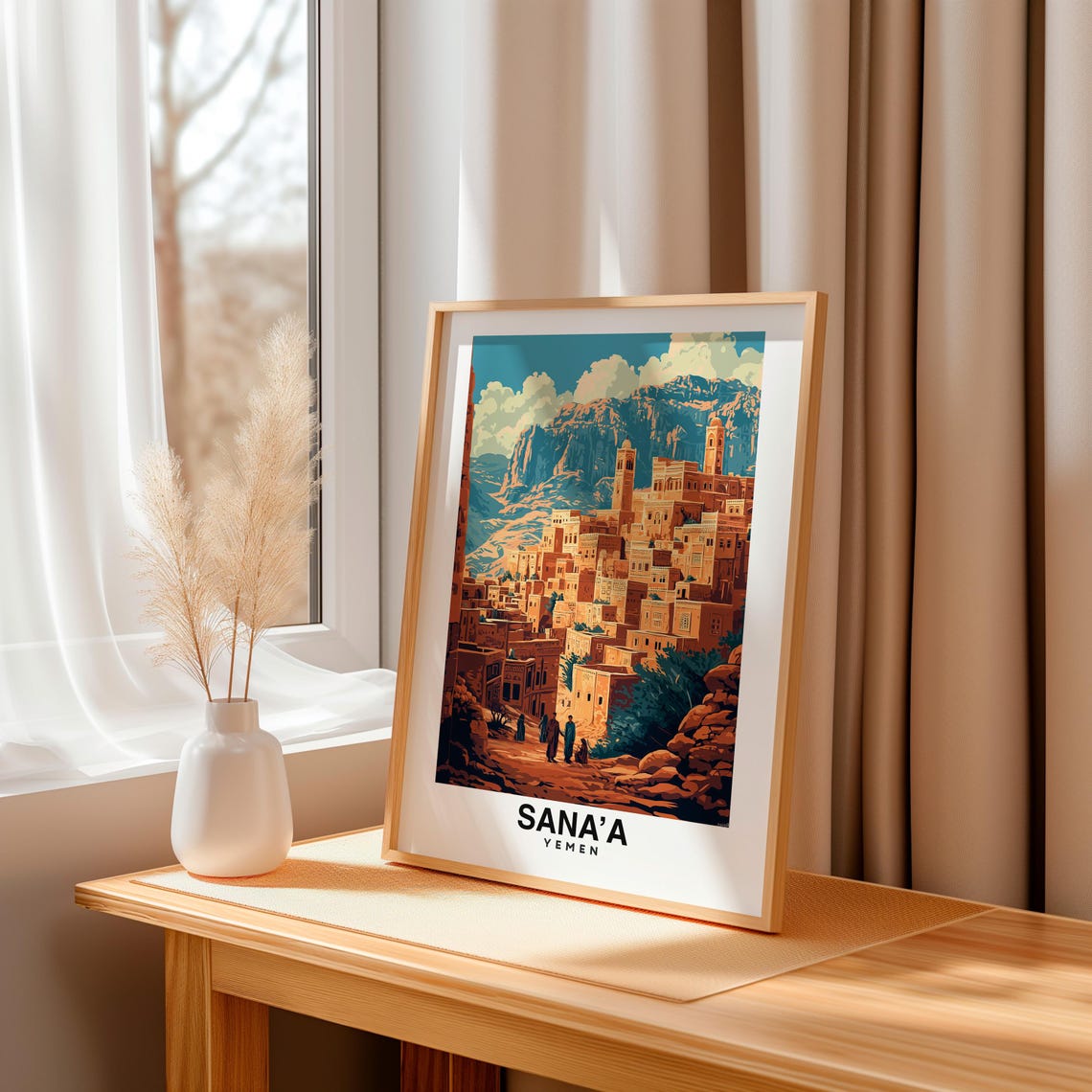 Sanaa City Print Sanaa Travel Poster Yemen Travel Gift Sanaa Yemen Poster Sanaa Gift Middle Eastern Culture Art - Image 3