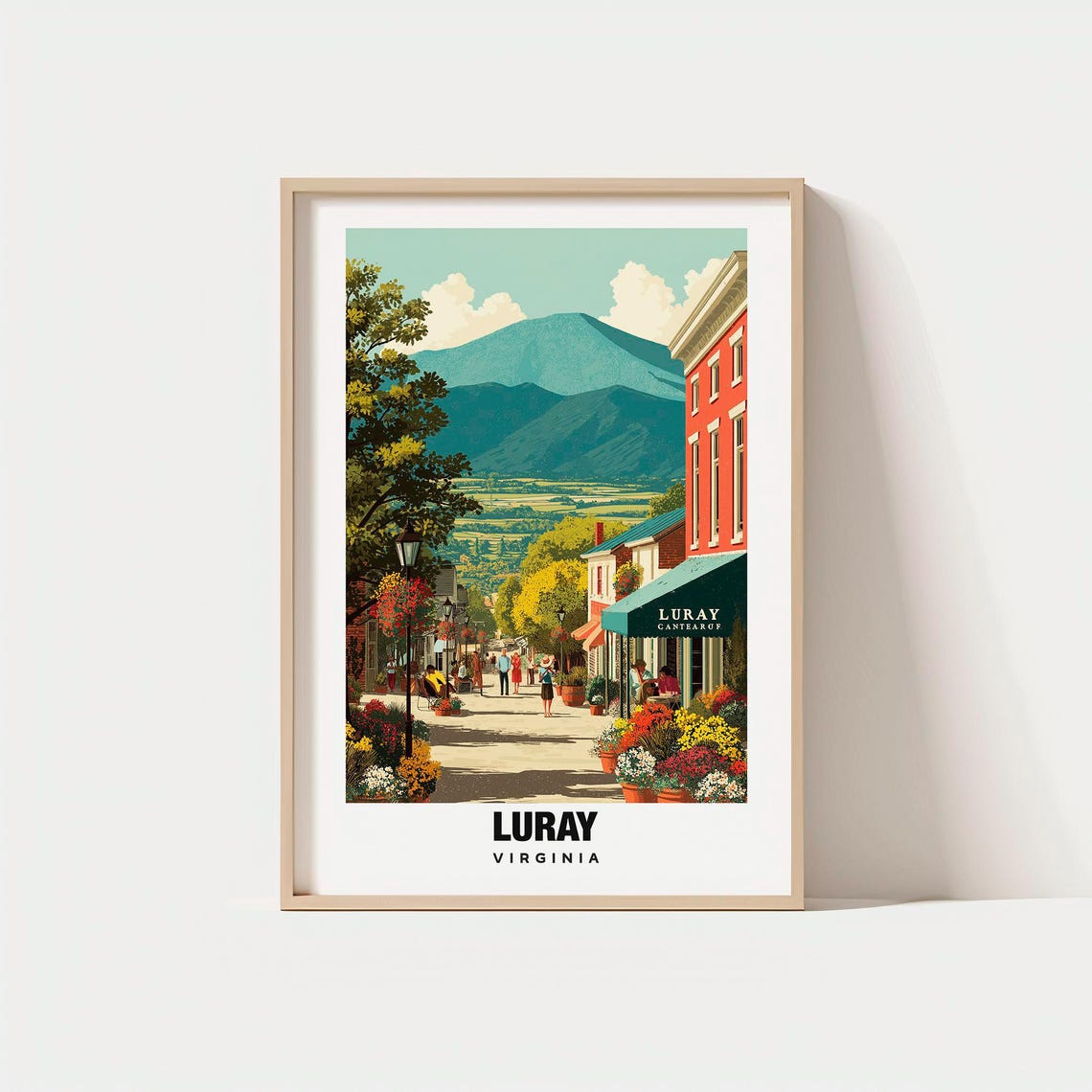 Luray Virginia Historic Main Street Blue Ridge Mountain Poster