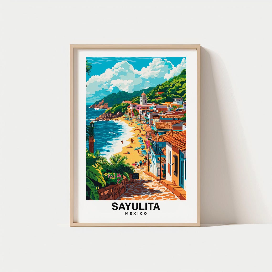 Sayulita Travel Print Sayulita Mexico Travel Gift City Poster Birthday Present Mexico Culture Wedding Art