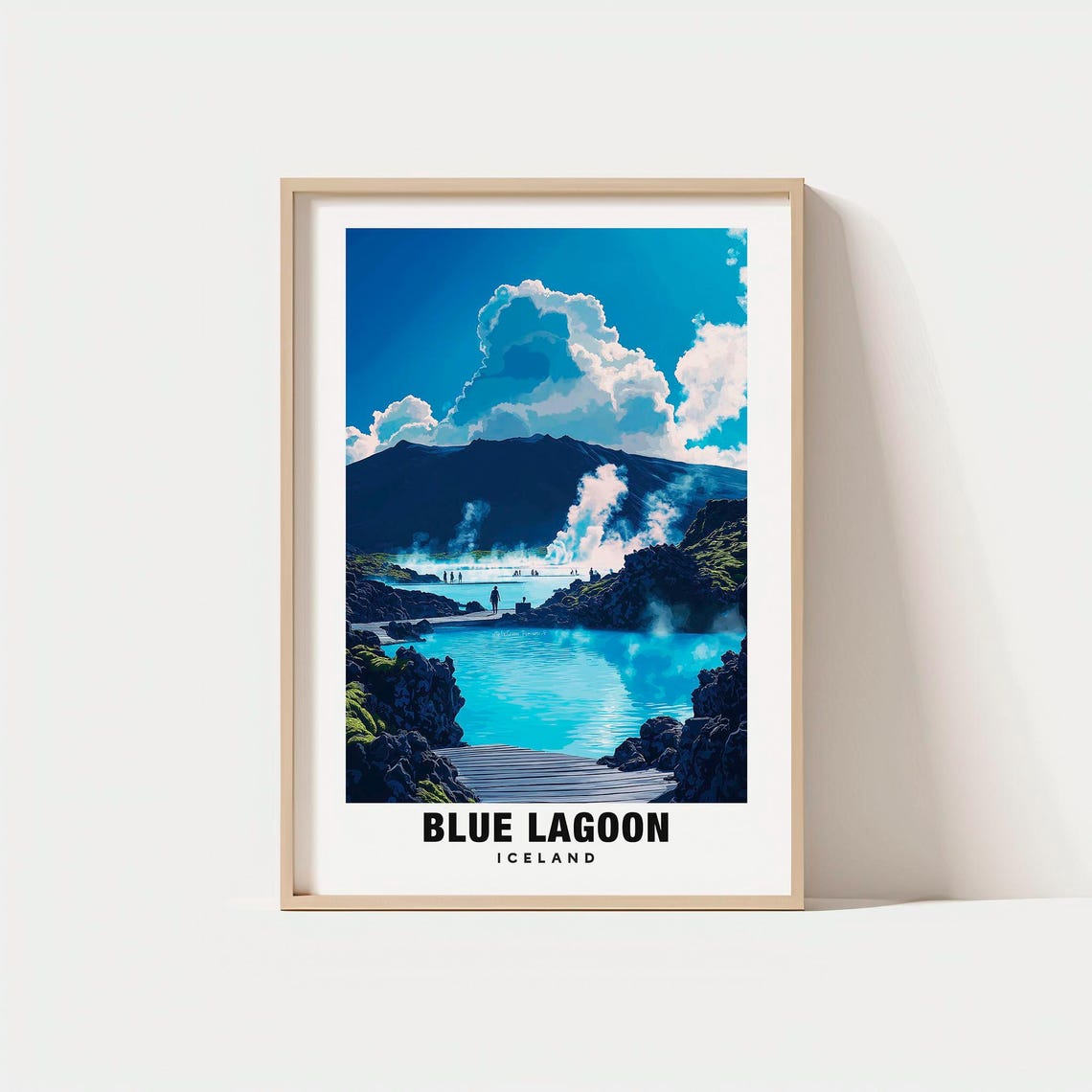 Blue Lagoon Iceland Geothermal Spa Milky Blue Water Landscape Poster