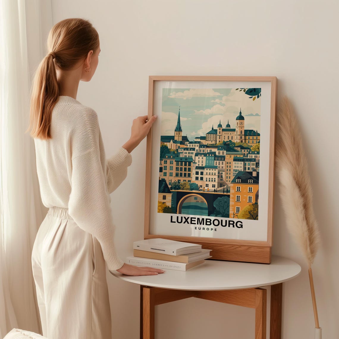 Luxembourg Print Europe Poster Travel Wall Art Cityscape Print Scenic Art Historic Decor Castle View Urban Landscape Travel Poster - Image 2