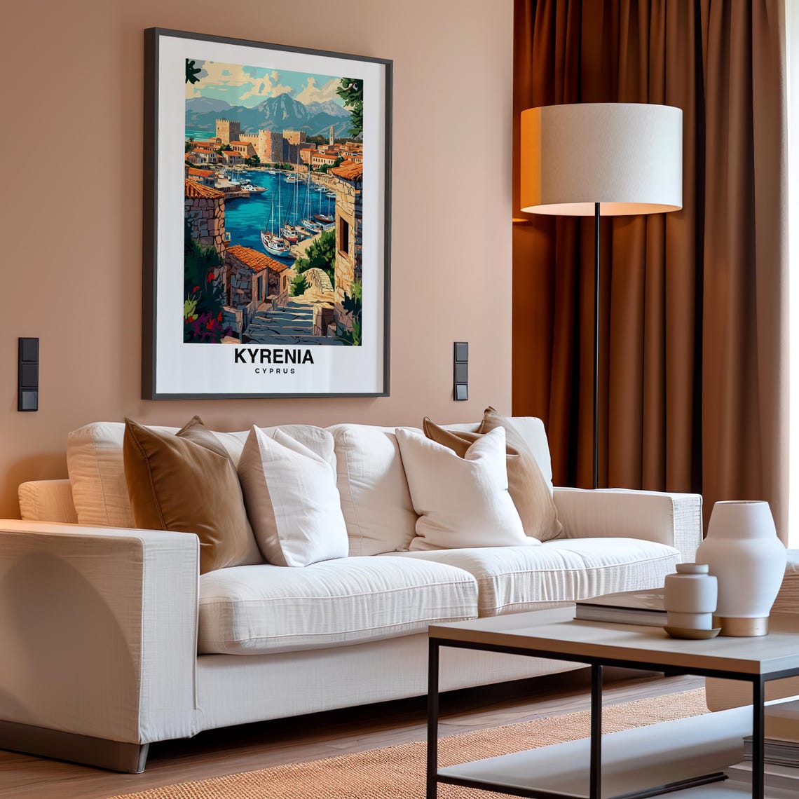 Kyrenia Travel Print Kyrenia Cyprus Travel Gift City Poster Wedding Gift Birthday Present Greek Culture - Image 4