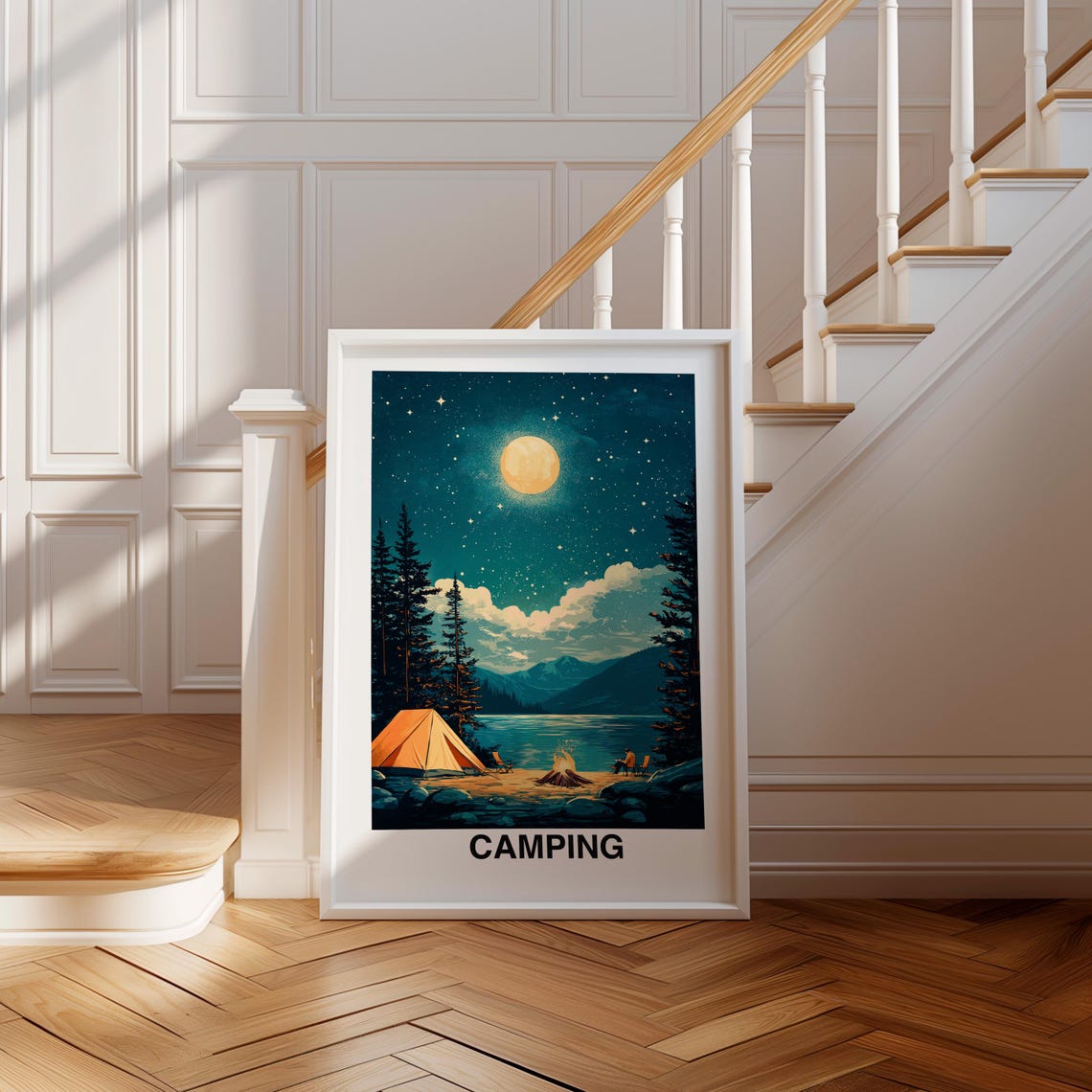 Camping Print Outdoor Poster Travel Wall Art Nature Print Scenic Art Tent Decor Adventure Print Wilderness Poster Travel Poster