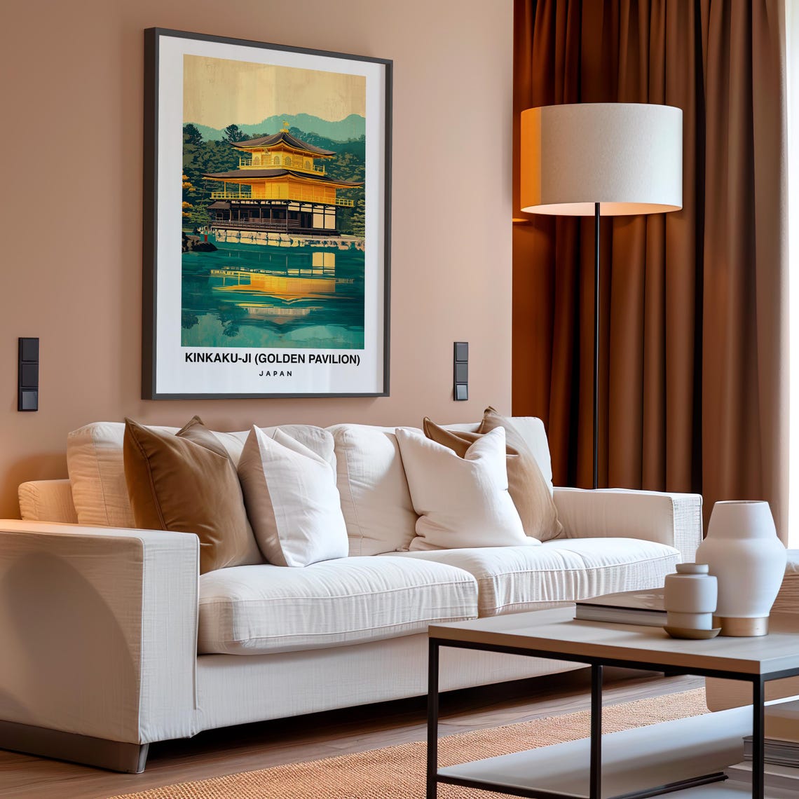 Kinkaku Ji Golden Pavilion Travel Print Wall Art Kyoto Japan City Print Kinkaku Ji Golden Pavilion Travel Gift - Image 4