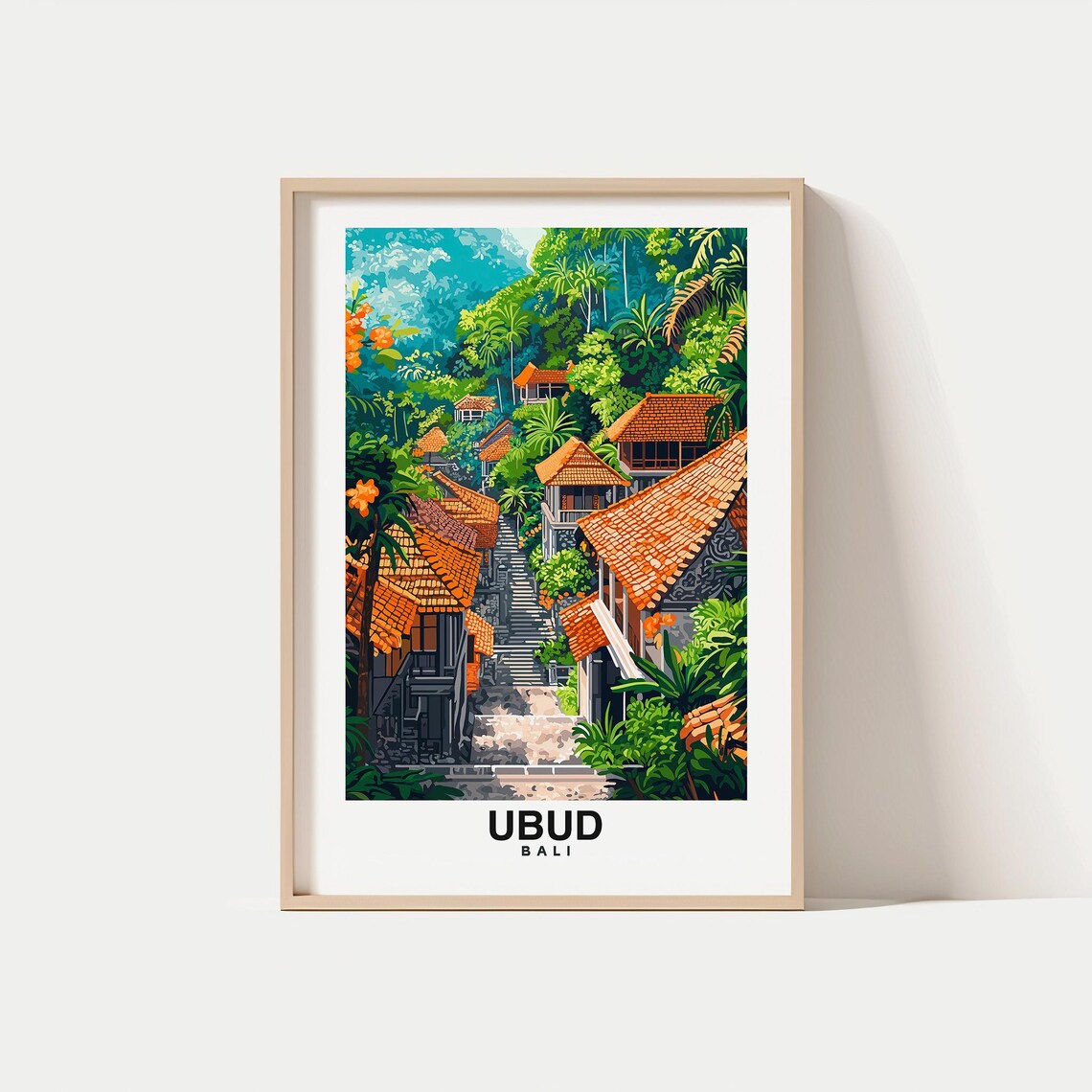 Ubud City Print Ubud Travel Poster Bali Travel Gift Ubud Bali Poster Ubud Gift Indonesian Culture Ubud Bali Poster