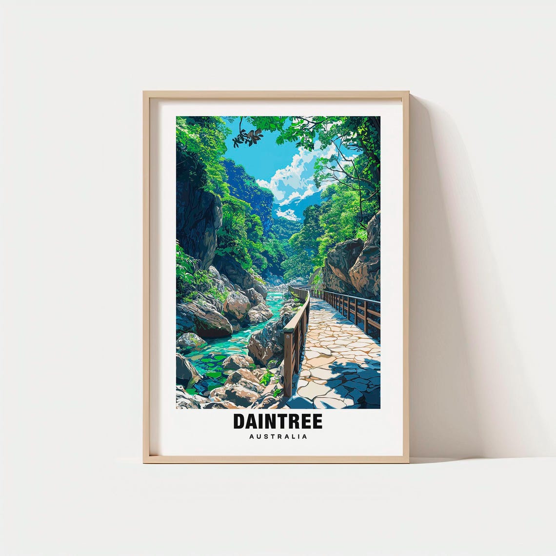 Daintree Australia Rainforest Boardwalk River Gorge Lush Trail Poster