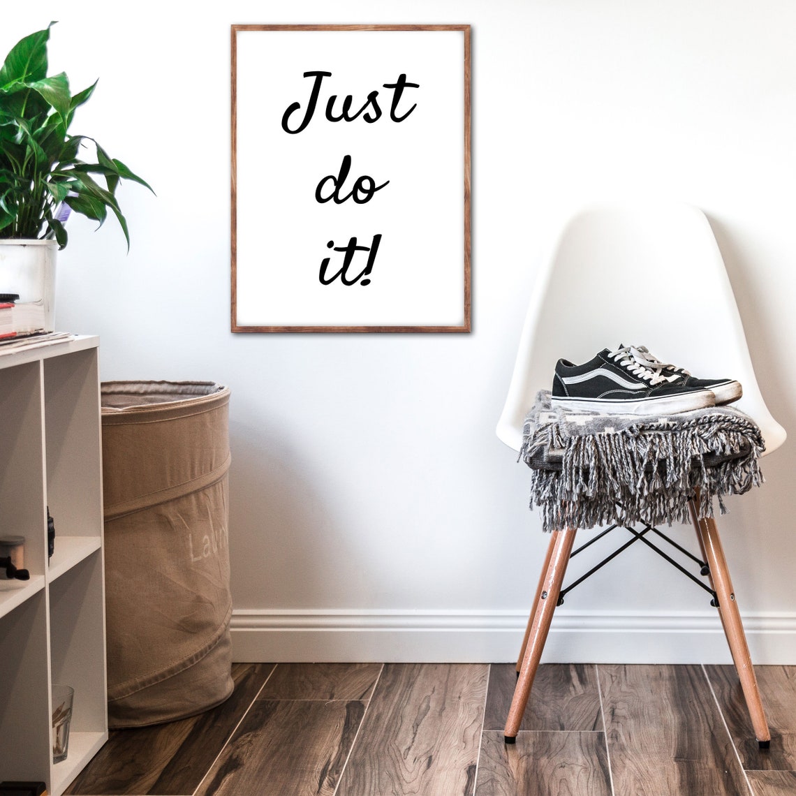 Just Do It Motivational Quote Script Typography Minimalist Poster - Image 3