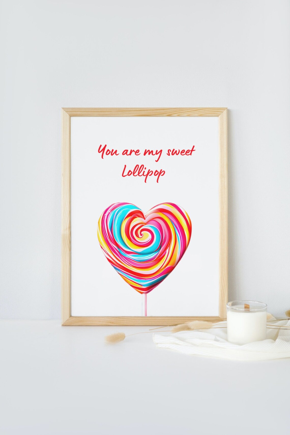 You Are My Sweet Lollipop Heart Candy Swirl Valentine Wall Poster - Image 4