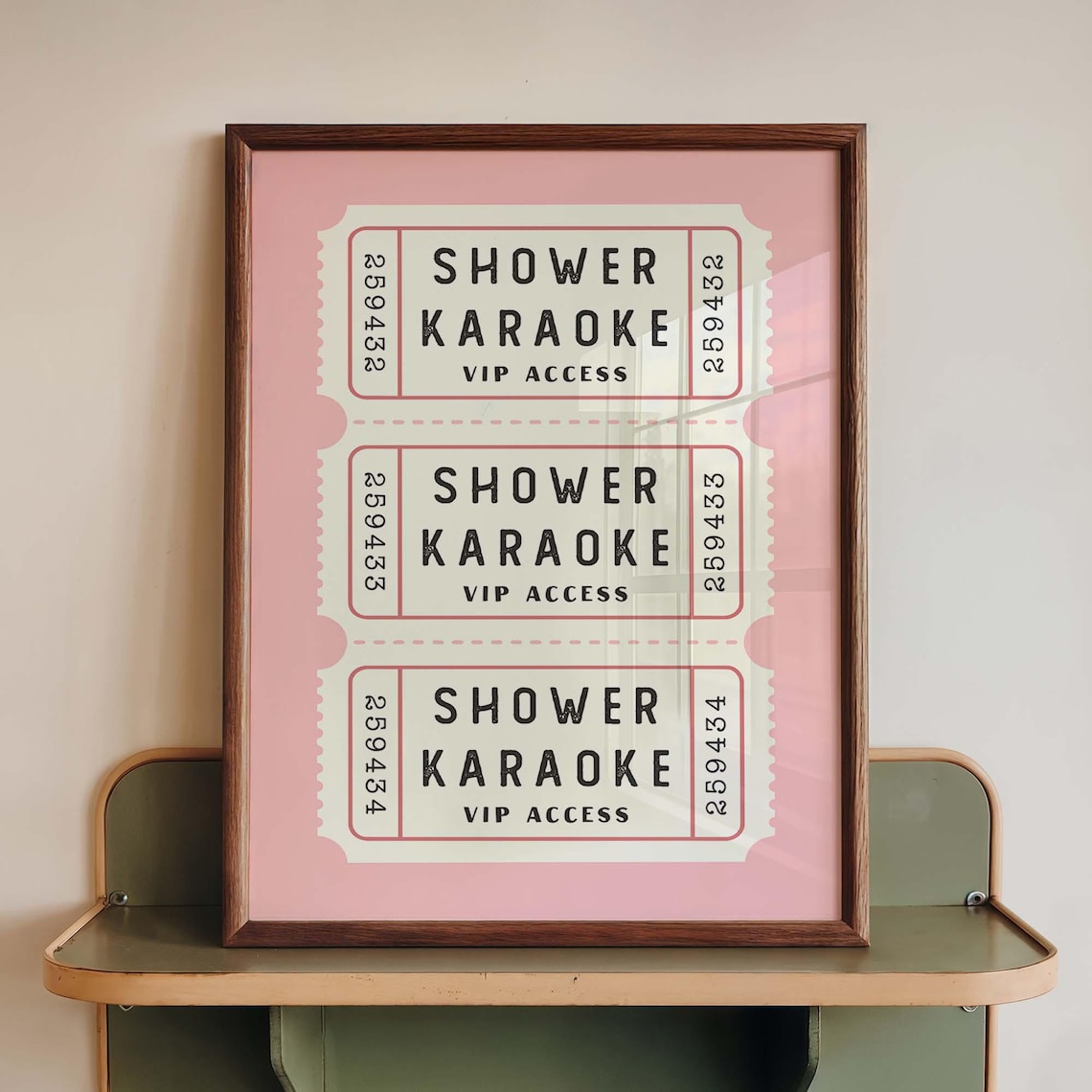 Retro Shower Karaoke Vip Ticket Poster