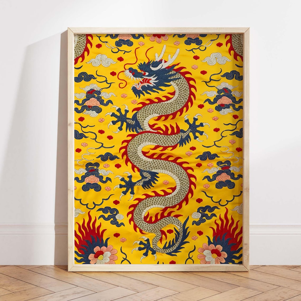 Chinese Dragon Asian Mythical Illustration, Art Print