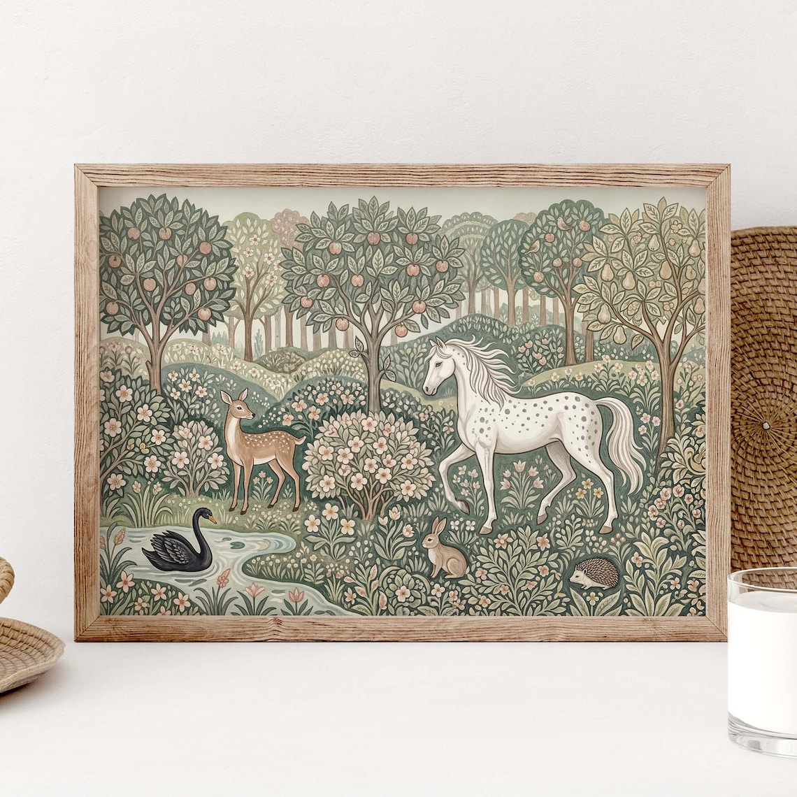 William Morris Woodland Nursery Art Print, Cottagecore