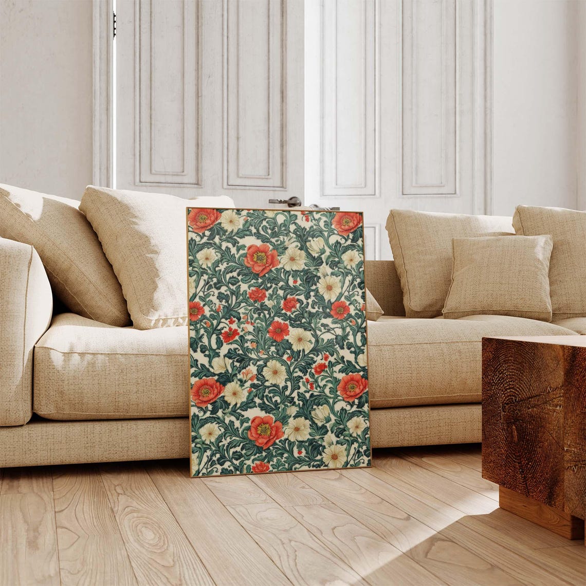 William Morris Style Poppies Floral Pattern Vintage Art Poster - Image 4