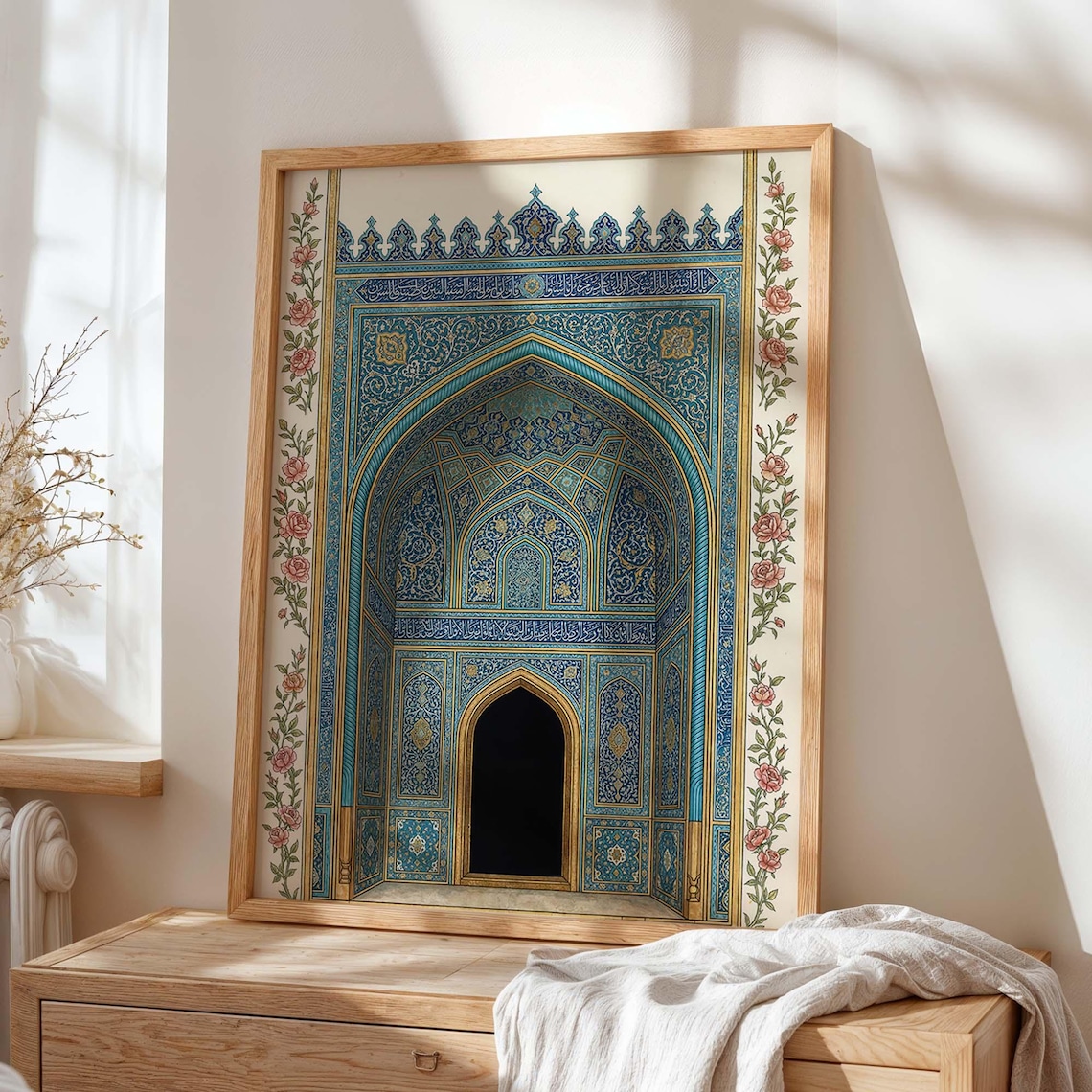 Persian Blue Tile Arch, Islamic Architecture Art Print