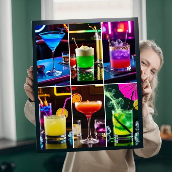 Colorful Cocktail Puzzle, Jigsaw Game Poster