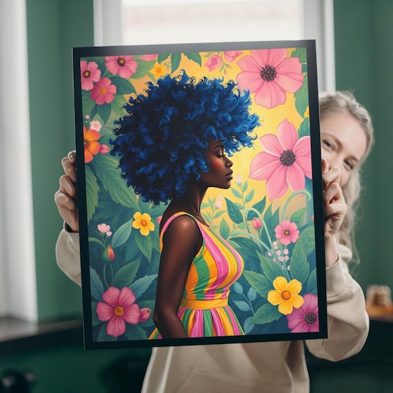 Floral Afrocentric Puzzle African Woman Art Family Game