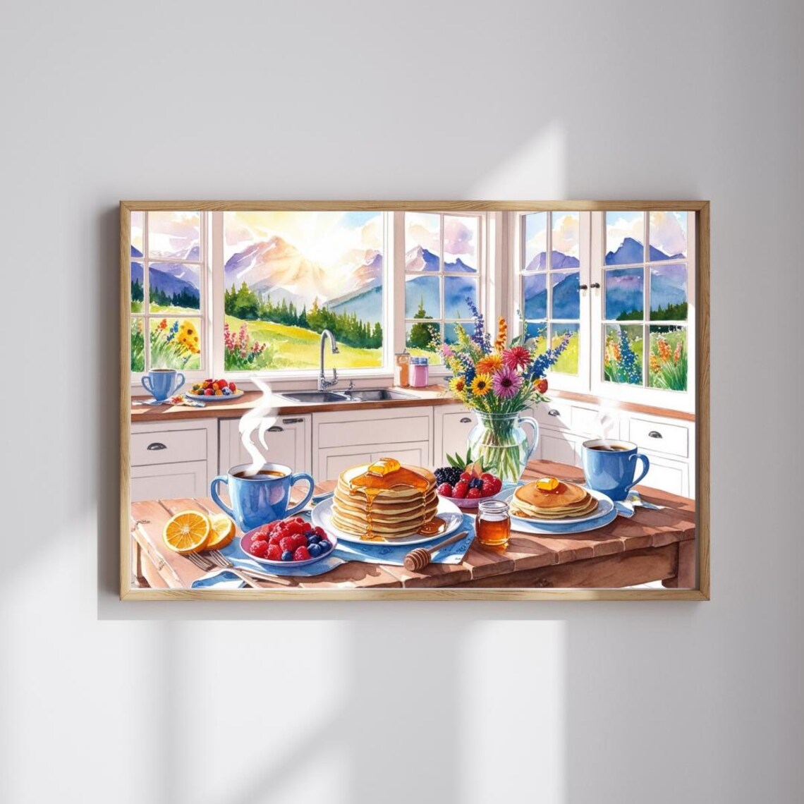 Breakfast Spread Poster Print, Foodie Gift