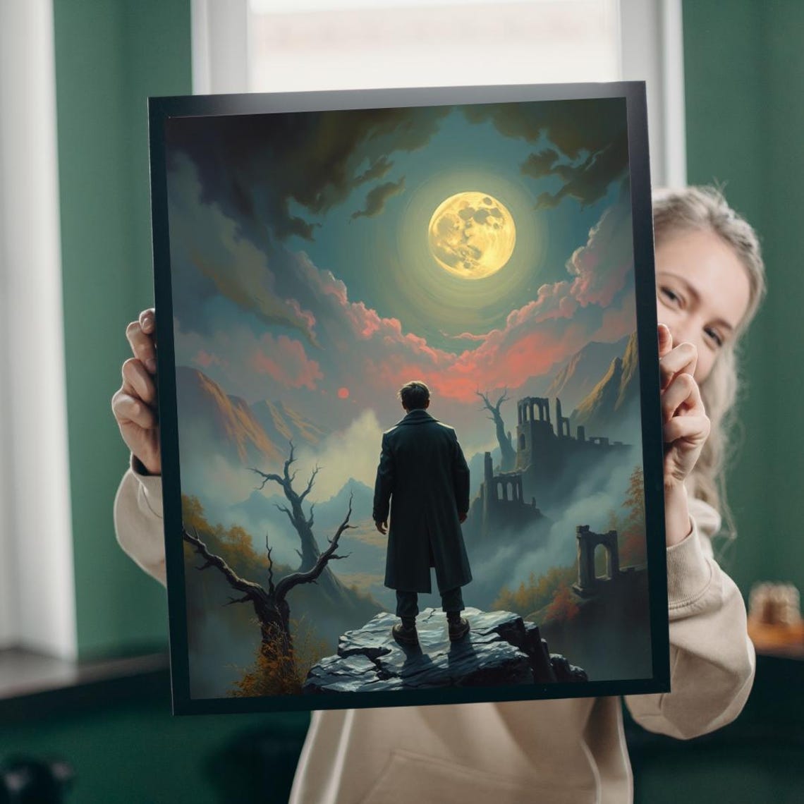 Mystical Moonlight Jigsaw Puzzle Gothic Ruins Valley Art