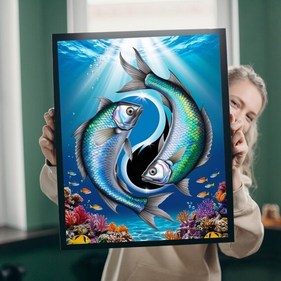 Ying Yang Fish Jigsaw Puzzle Pisces Zodiac Gift