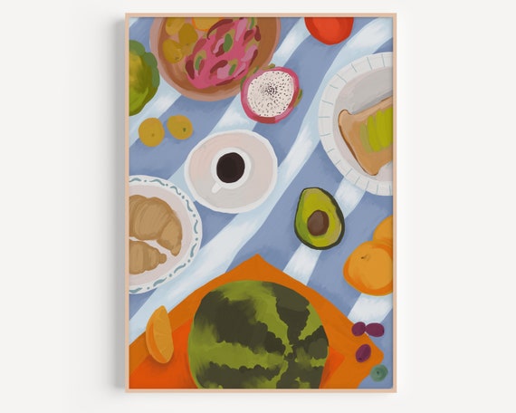 Food Wall Art Kitchen Wall Art Food Wall Art Watercolor Poster Fruit Still Life Poster Matisse Table Poster