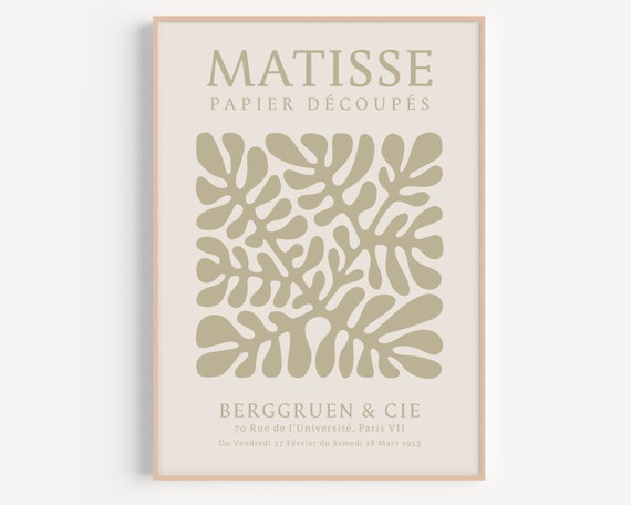 Henri Matisse Beige Poster Vintage Cut Outs Art Print Minimalist Poster Papiers Dcoups Print Pastel Colors Poster Scandinavian Decor