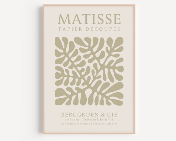 Matisse Papier Decoupes Beige 1953 Paris Exhibition Style Poster