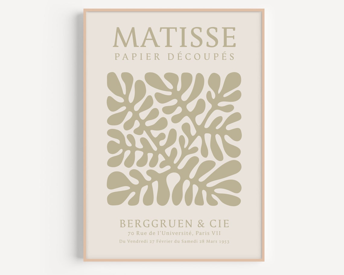 Matisse Papier Decoupes Beige 1953 Paris Exhibition Style Poster