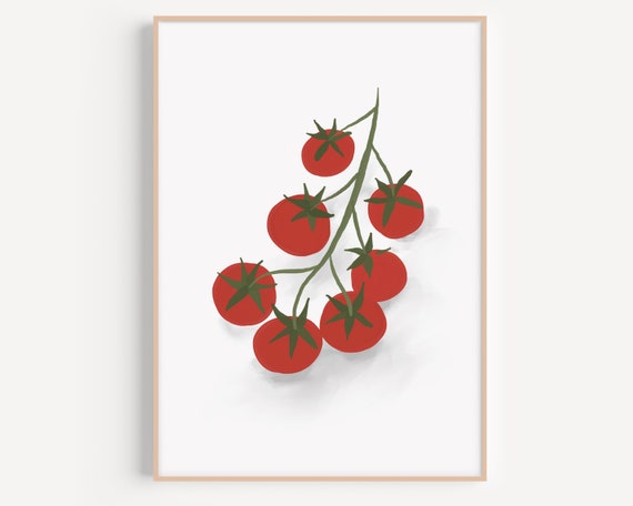 Tomato Wall Art Food Poster Tomato Print Tomato Poster Kitchen Print Kitchen Wall Art Fruit Wall Art Fruit Print Vegetable Wall Art