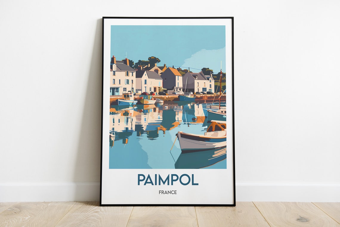 Paimpol France Brittany Harbor Boats Calm Water Reflections Poster