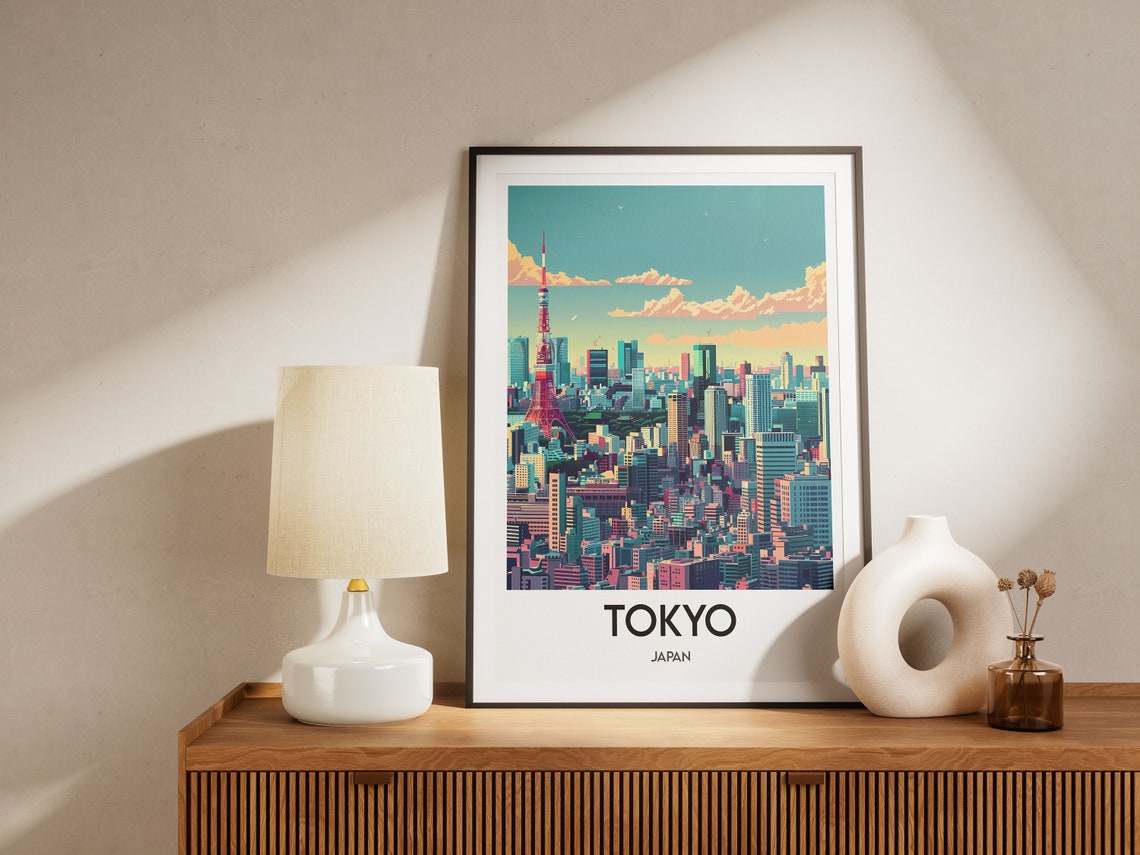 Tokyo Japan City Skyline Tokyo Tower Sunset Skyscraper Poster - Image 2