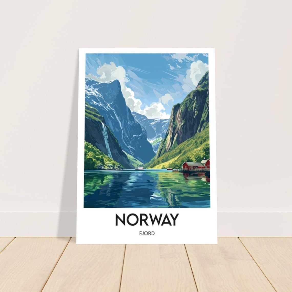 Norway Travel Poster, Fjords Interior Decor Art Print - Image 2