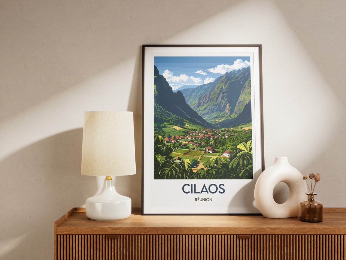 Cilaos Reunion Island Lush Mountain Valley Village View Poster - Image 2
