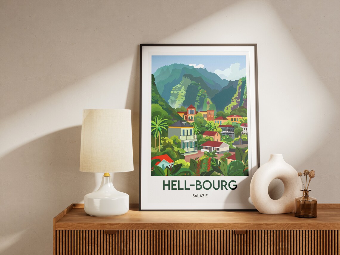Hell Bourg Salazie La Reunion Tropical Mountain Village Poster - Image 2