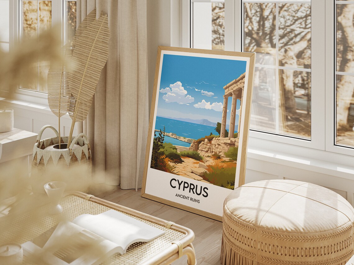Cyprus Travel Poster Illustration, Europe Art Print - Image 2
